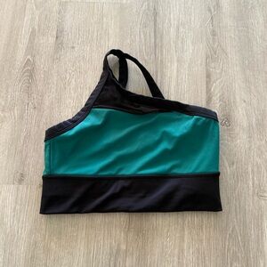 Born Primitive Teal and Black Asymmetrical Sports Bra